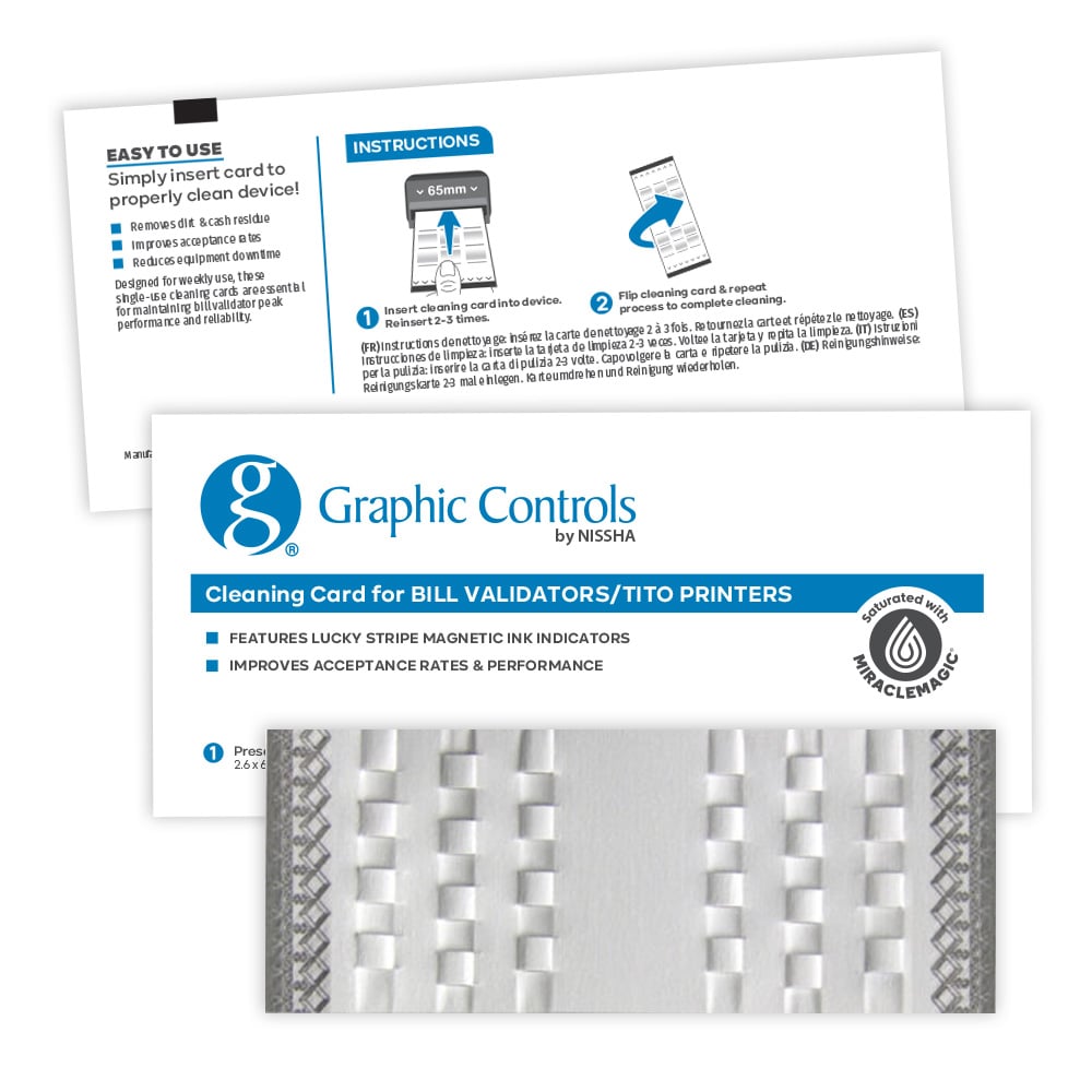 CLN BILL VALIDATOR/TITO PRINTER CLEANER 15 PER BOX